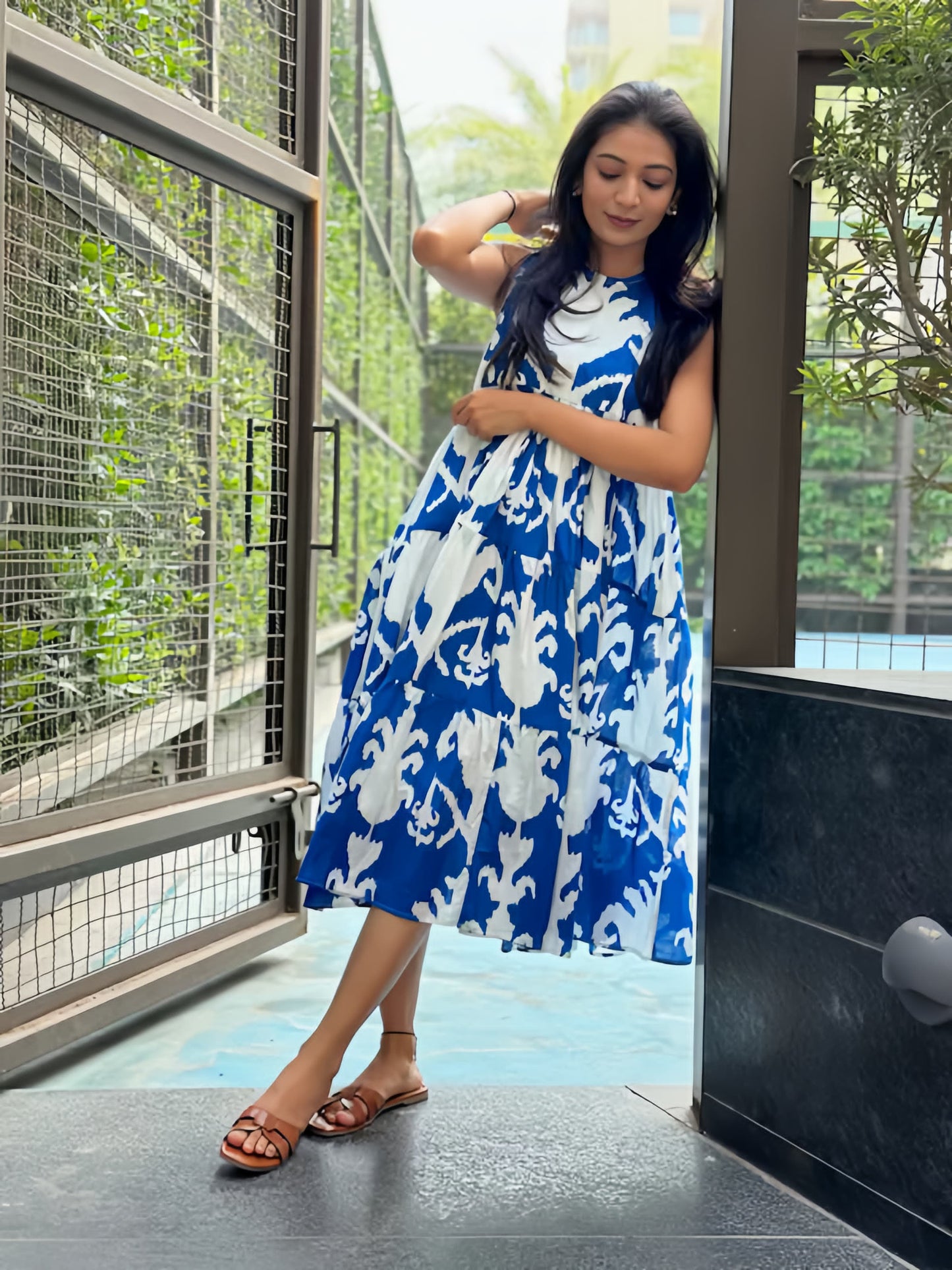 Pure Rayon Fabric Floral Gawn For Ethenic Wear