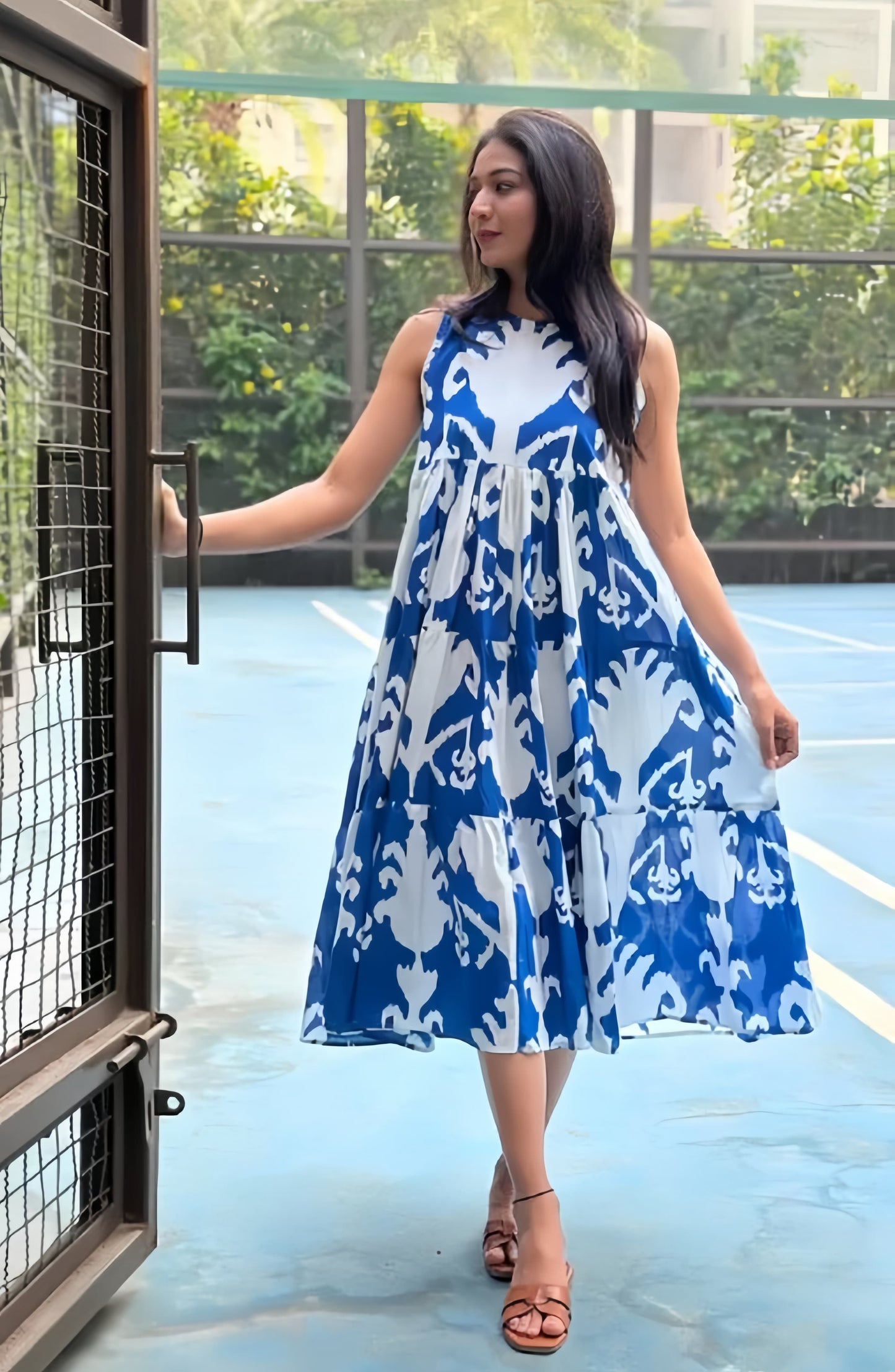 Pure Rayon Fabric Floral Gawn For Ethenic Wear