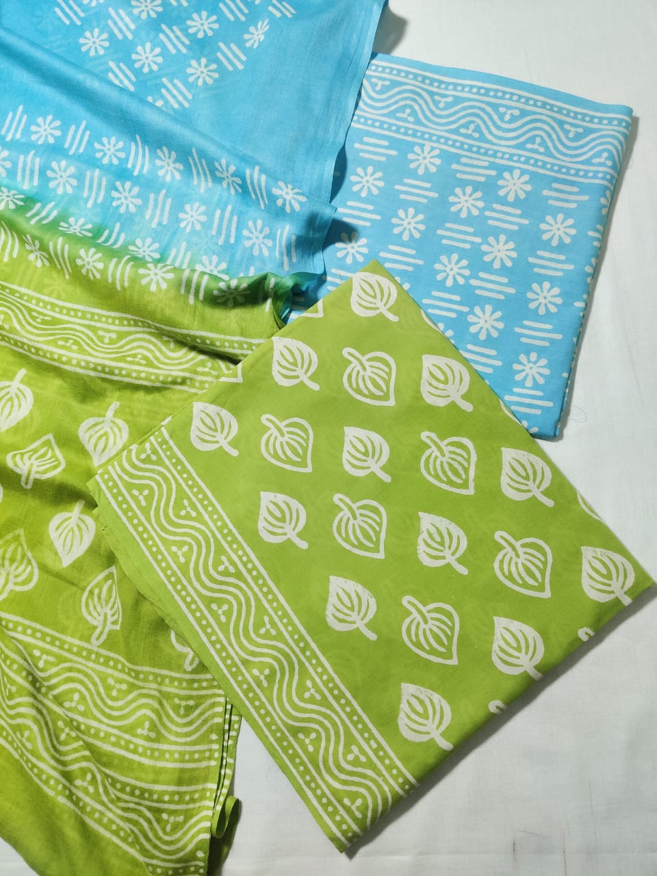 💫Hand Block Printed Cotton Suit With Cotton Dupatta