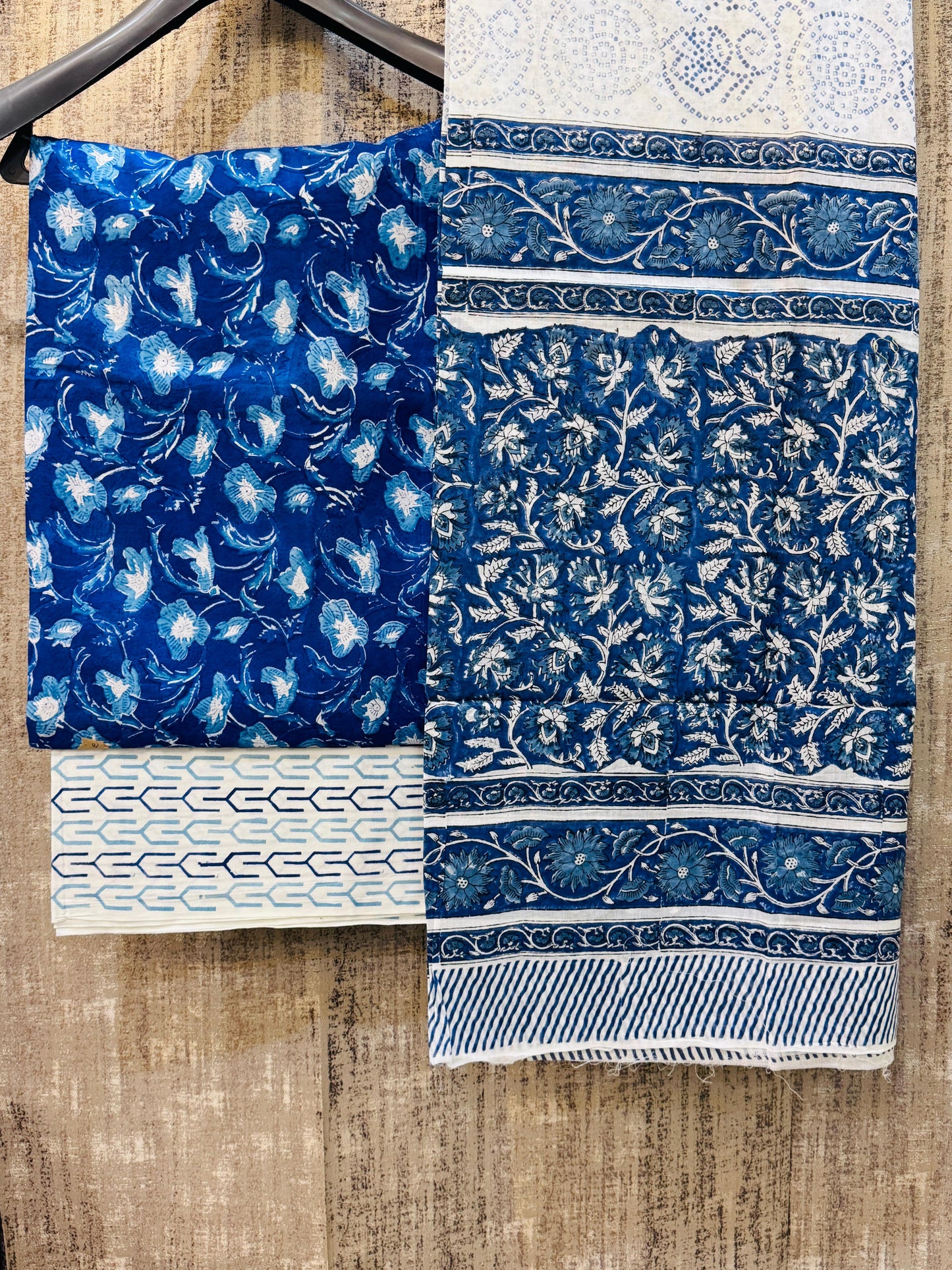 Pure Cotton Unstitched Suit With Cotton Dupatta