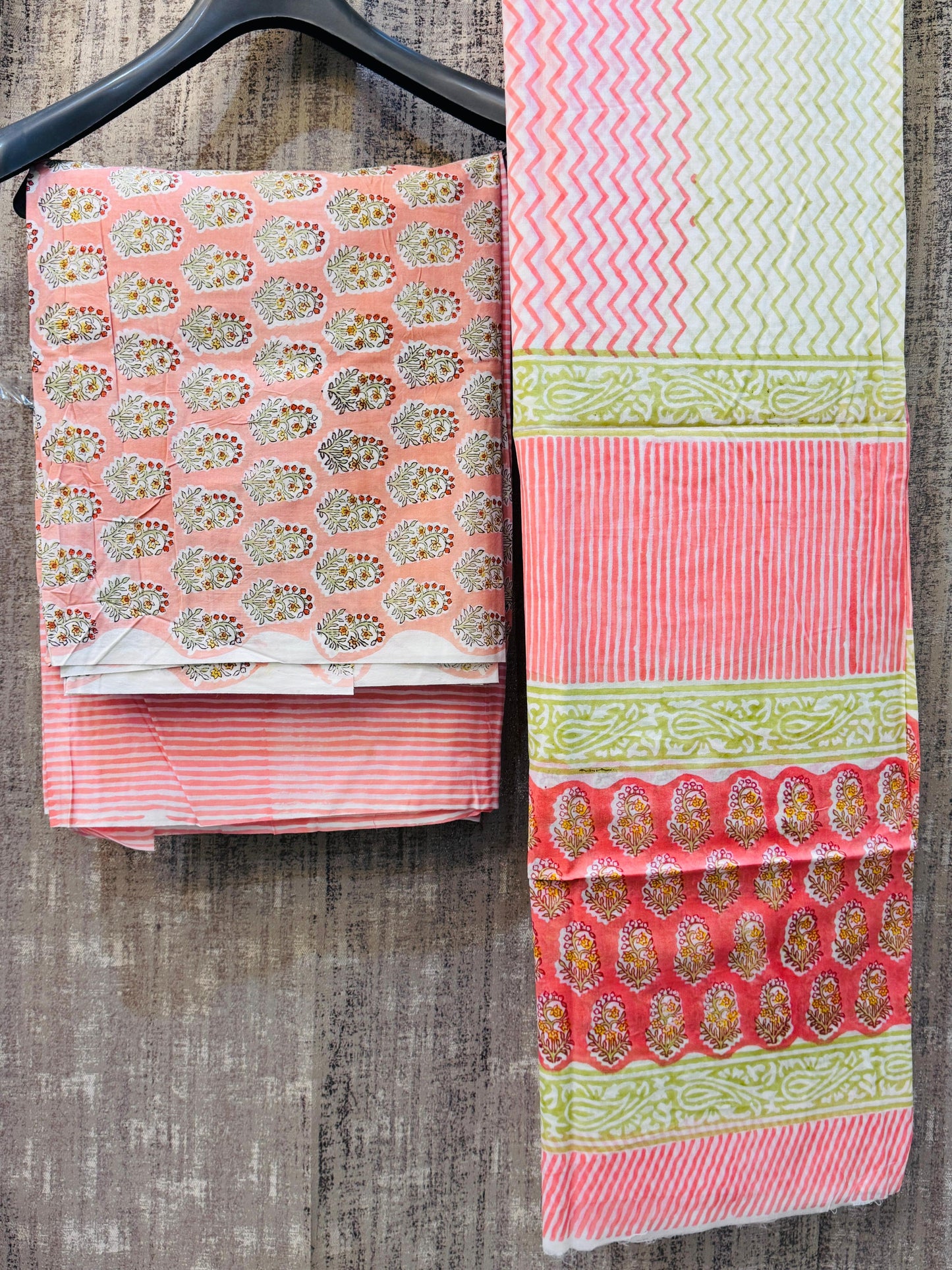 Pure Cotton Unstitched Suit With Cotton Dupatta