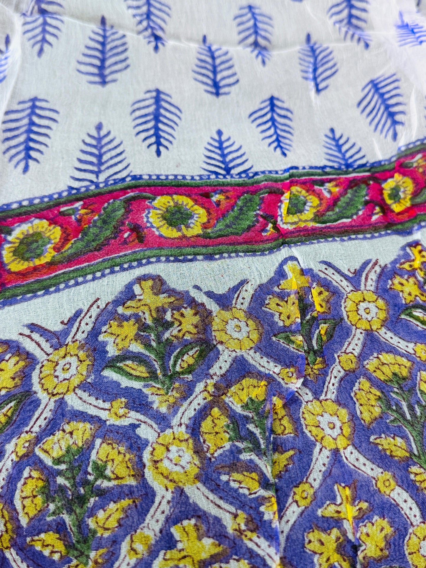 Pure Cotton Unstitched Suit With Chiffon Dupatta