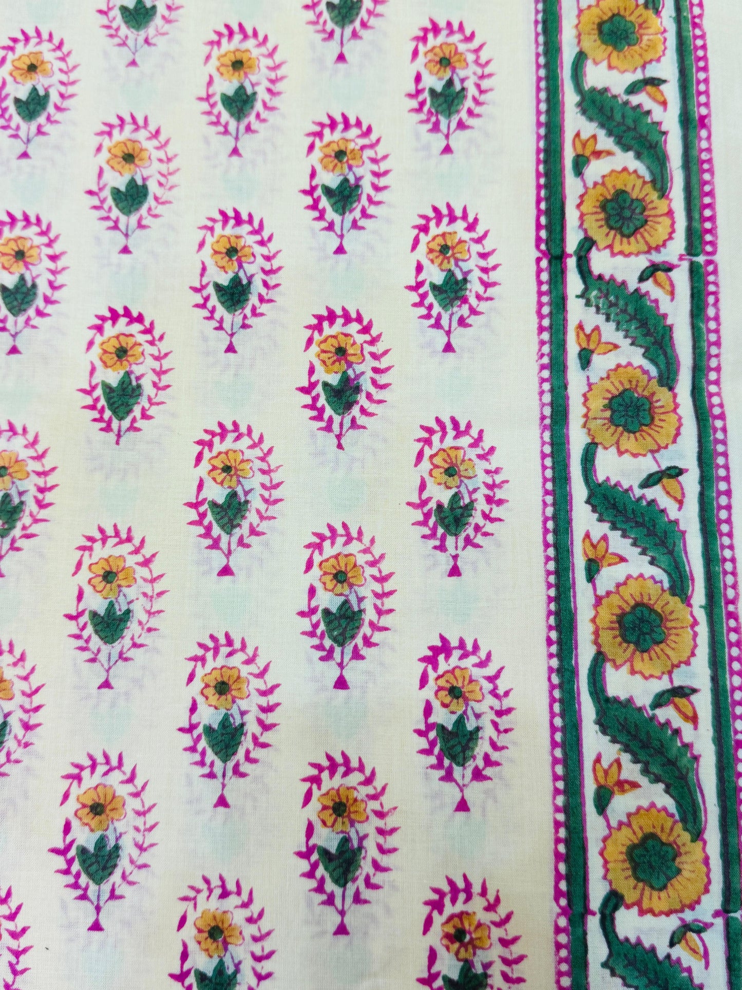 Pure Cotton Unstitched Suit With Chiffon Dupatta