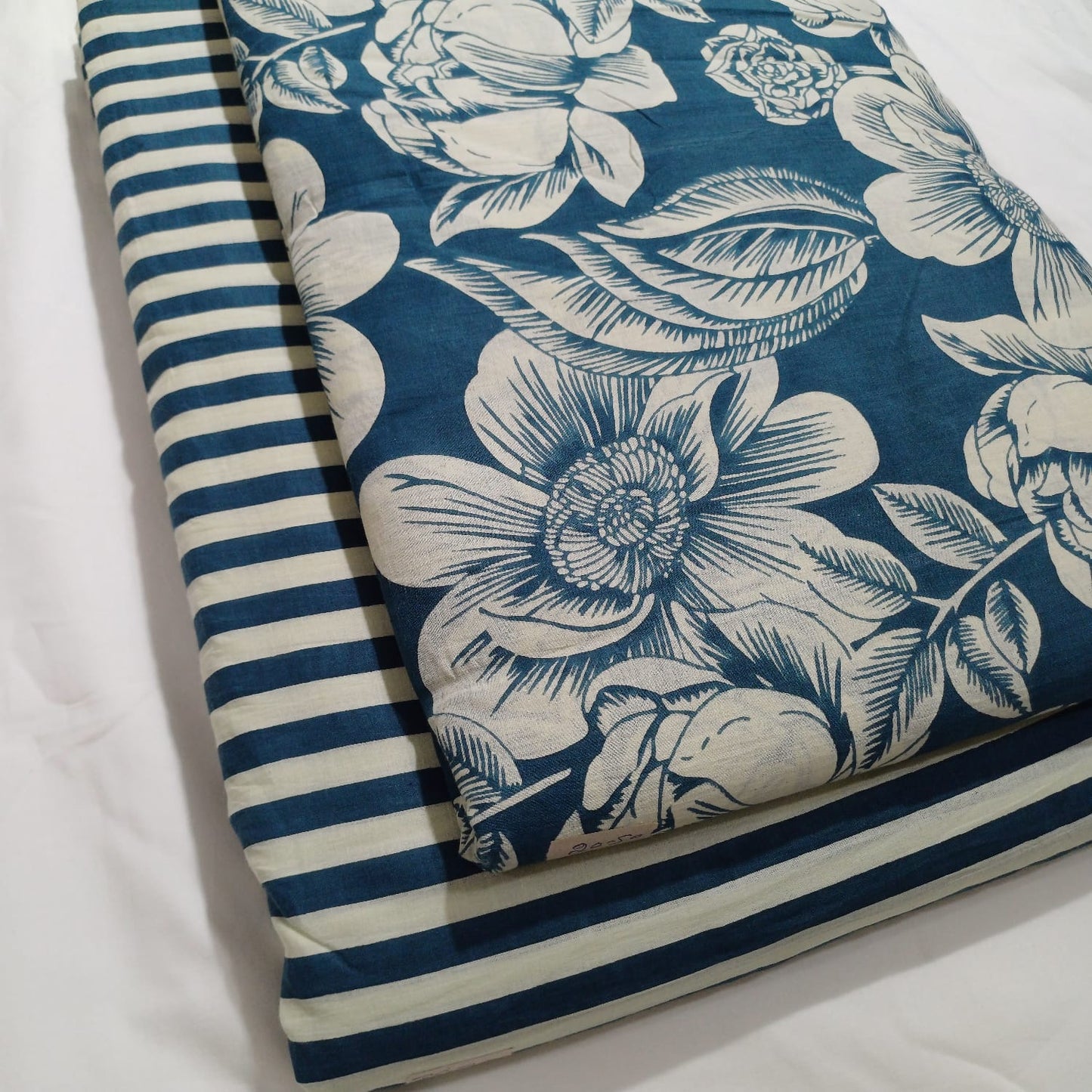 Floral Printed Pure Cotton Unstitched Top Bottom Combo Set 2.5 Mtr Top 2.5 Mtr Bottom