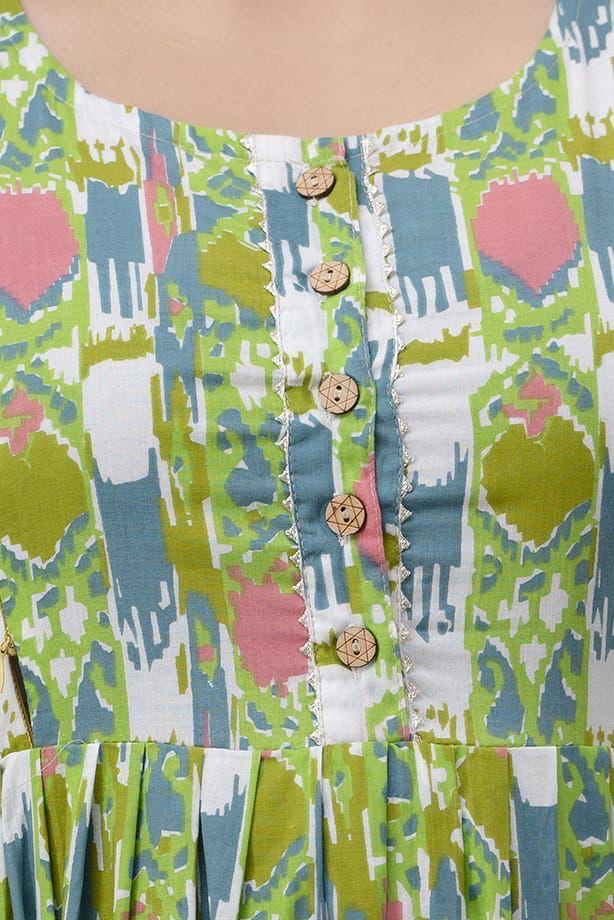 New Exclusive Cotton Cambric Floral Printed With Zip Design Maternity Gawn