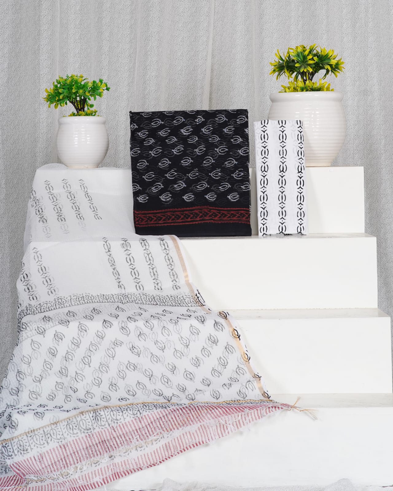 Pure Kota Doria Suit With Kota Doria Dupatta With (Jari Border)