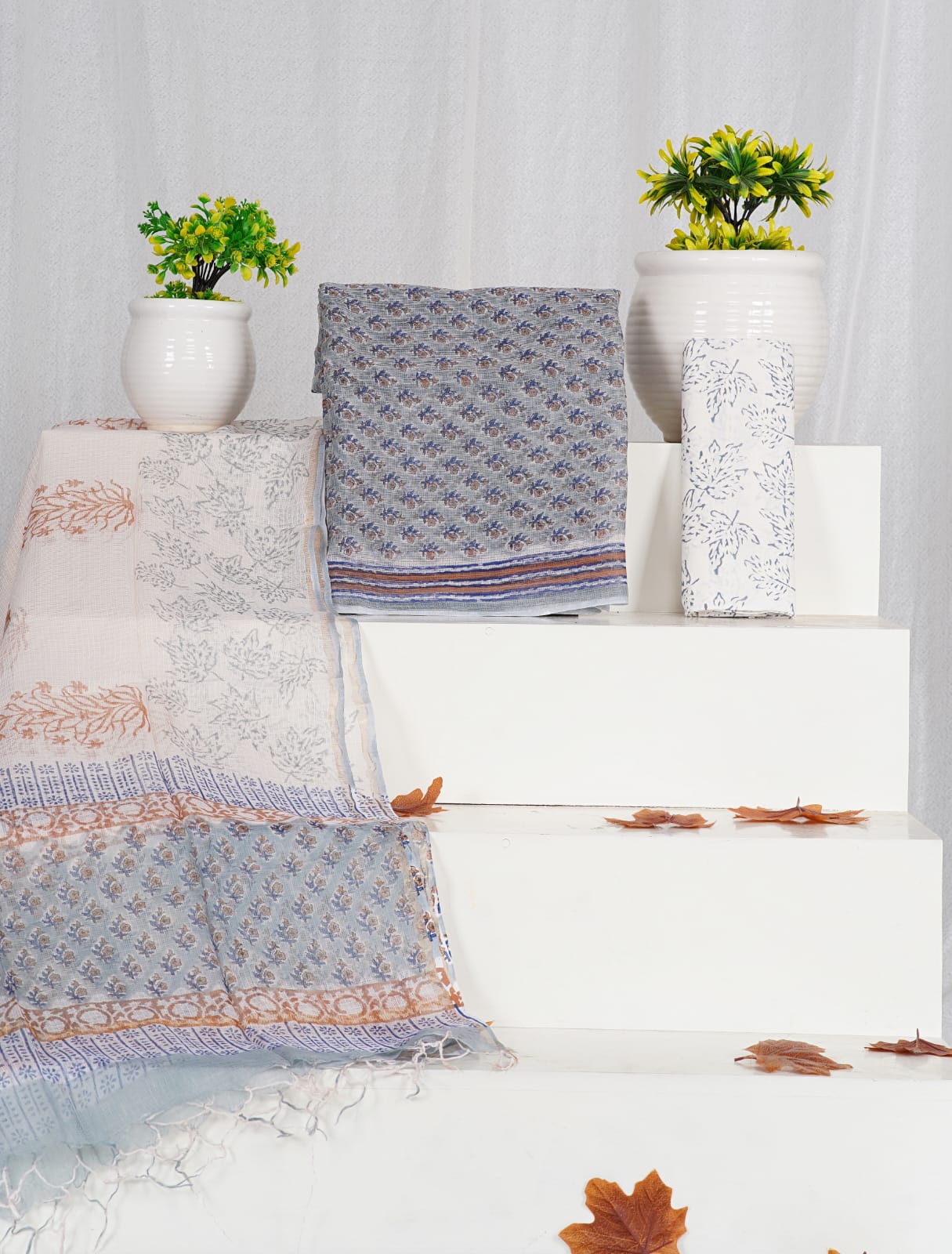 Pure Kota Doria Suit With Kota Doria Dupatta With (Jari Border)