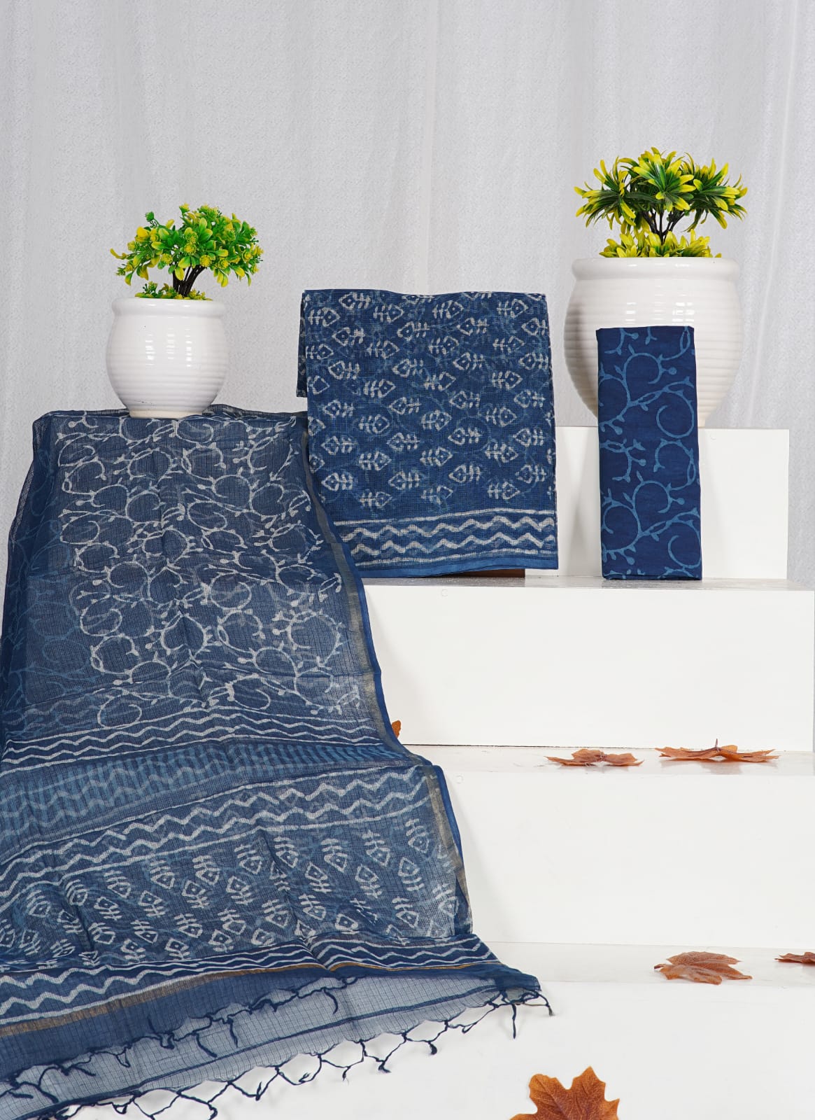 Pure Kota Doria Suit With Kota Doria Dupatta With (Jari Border)