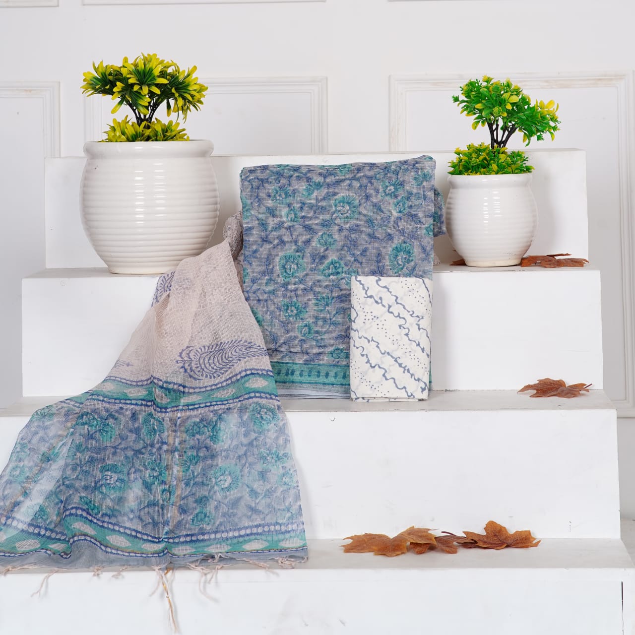 Pure Kota Doria Suit With Kota Doria Dupatta With (Jari Border)