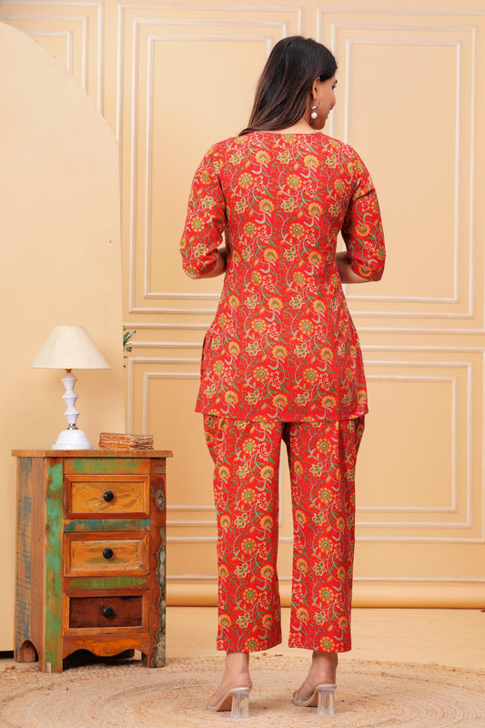 🦋NEW EXCLUSIVE FLORAL PRINTED COTTON CAMBRIC MATERNITY LONG CORD SET