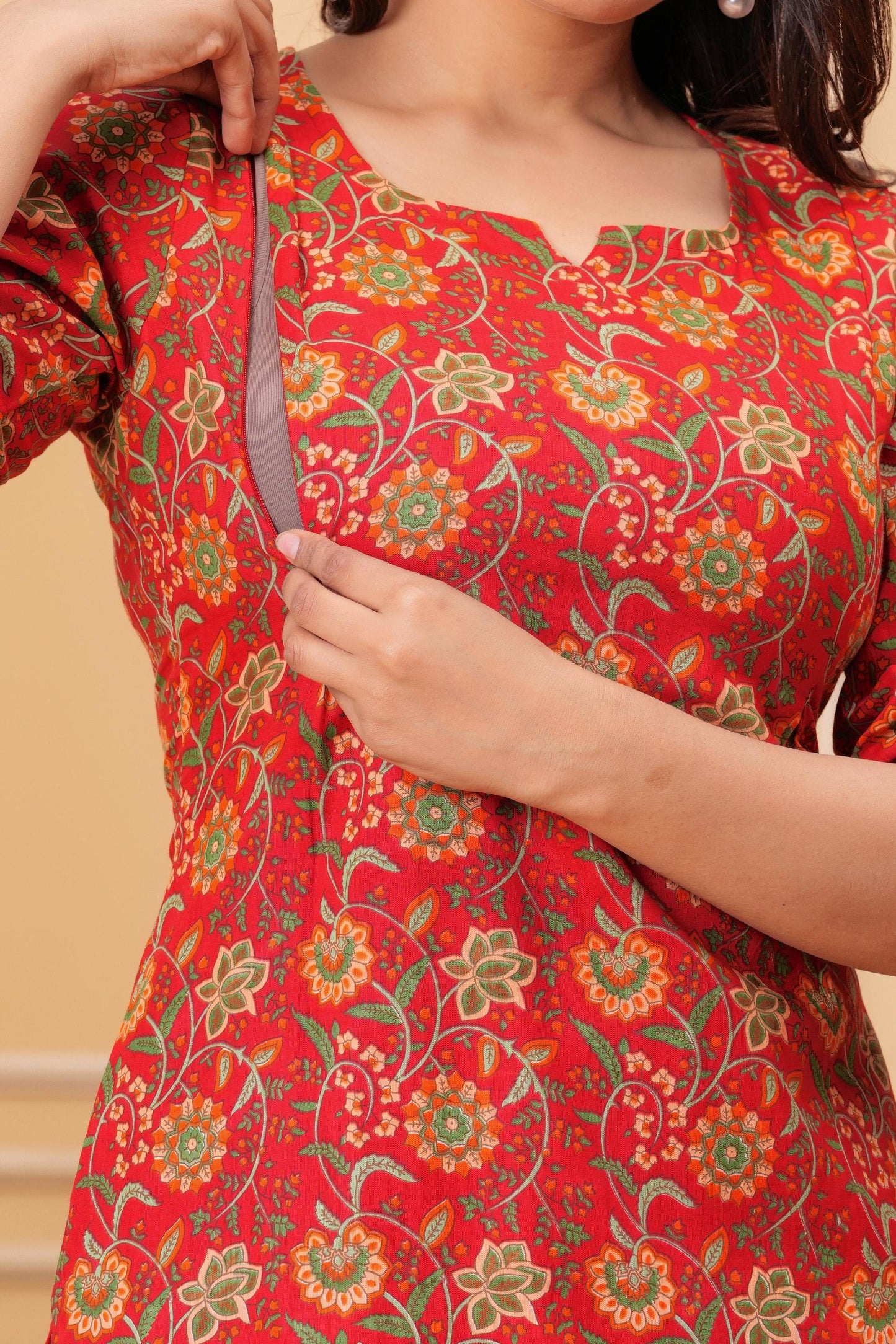 🦋NEW EXCLUSIVE FLORAL PRINTED COTTON CAMBRIC MATERNITY LONG CORD SET