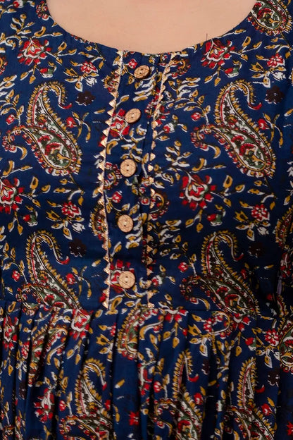 New Exclusive Cotton Cambric Floral Printed With Zip Design Maternity Gawn