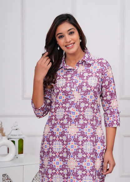 🦋NEW EXCLUSIVE FLORAL PRINTED COTTON CAMBRIC LONG CORD SET