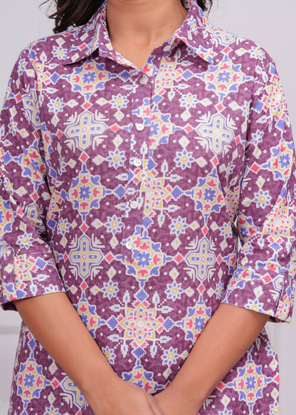 🦋NEW EXCLUSIVE FLORAL PRINTED COTTON CAMBRIC LONG CORD SET