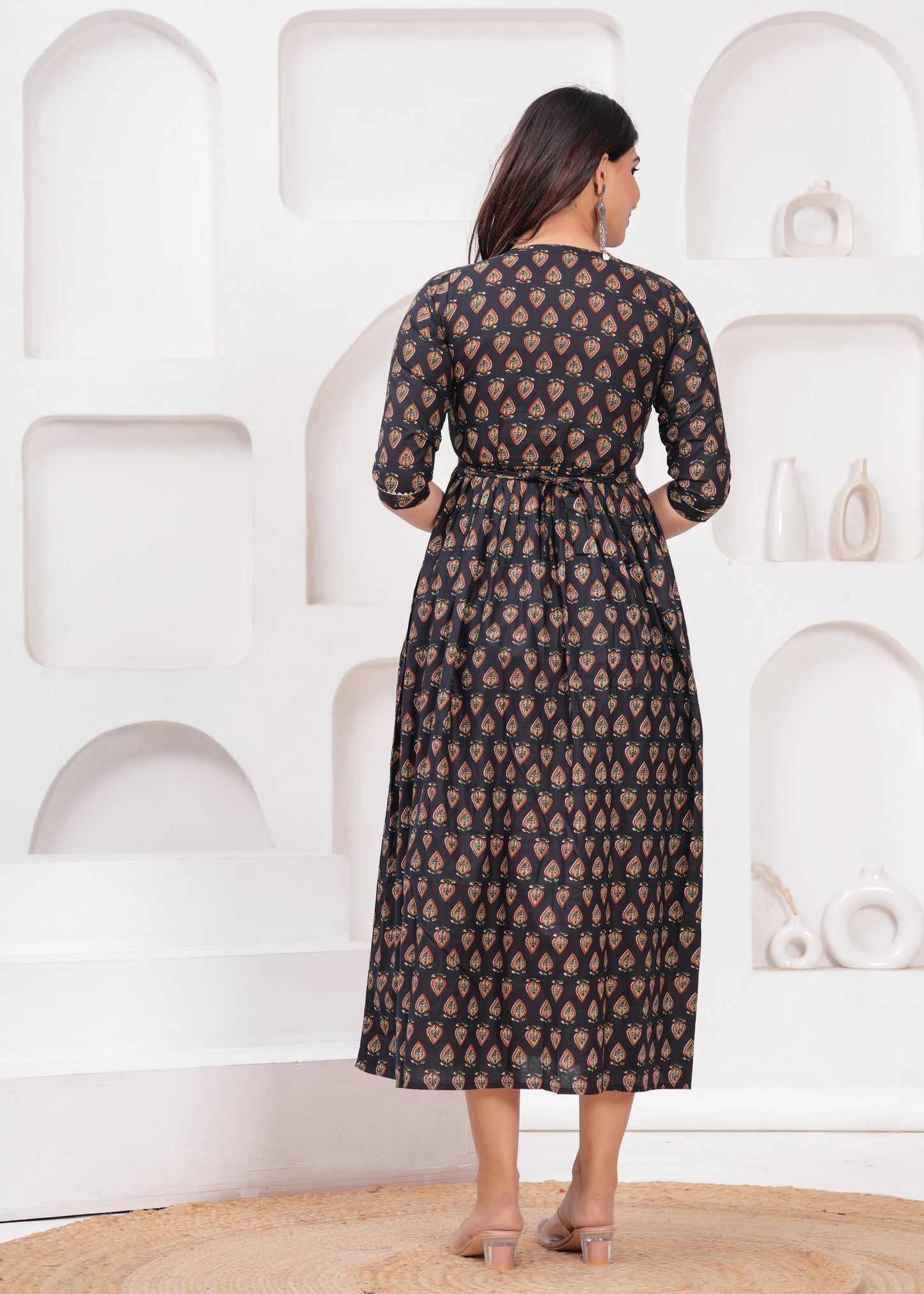 New Exclusive Cotton Cambric Floral Printed With Zip Design Maternity Gawn