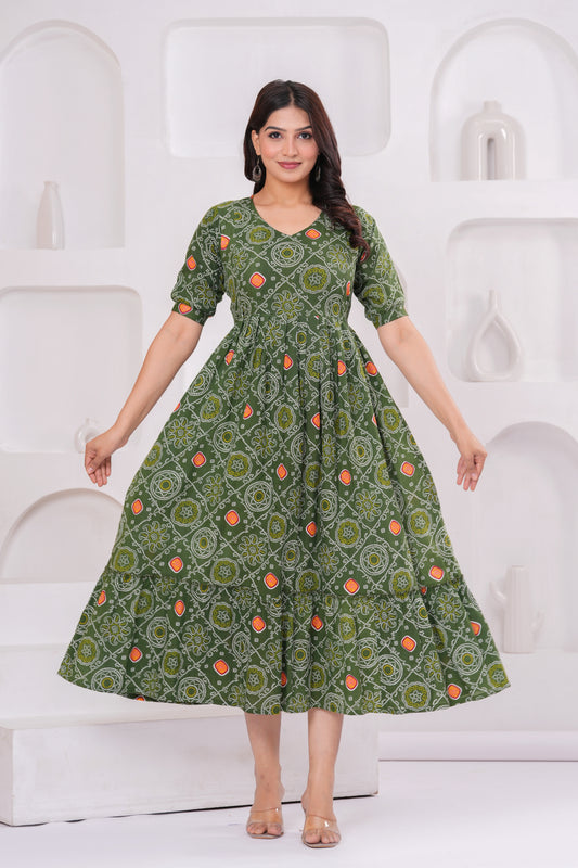 New Exclusive Cotton Cambric Floral Printed With Zip Design Maternity Gawn