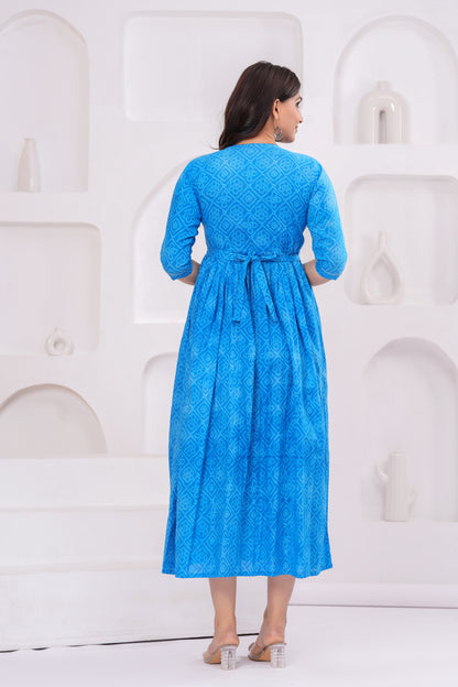 New Exclusive Cotton Cambric Floral Printed With Zip Design Maternity Gawn