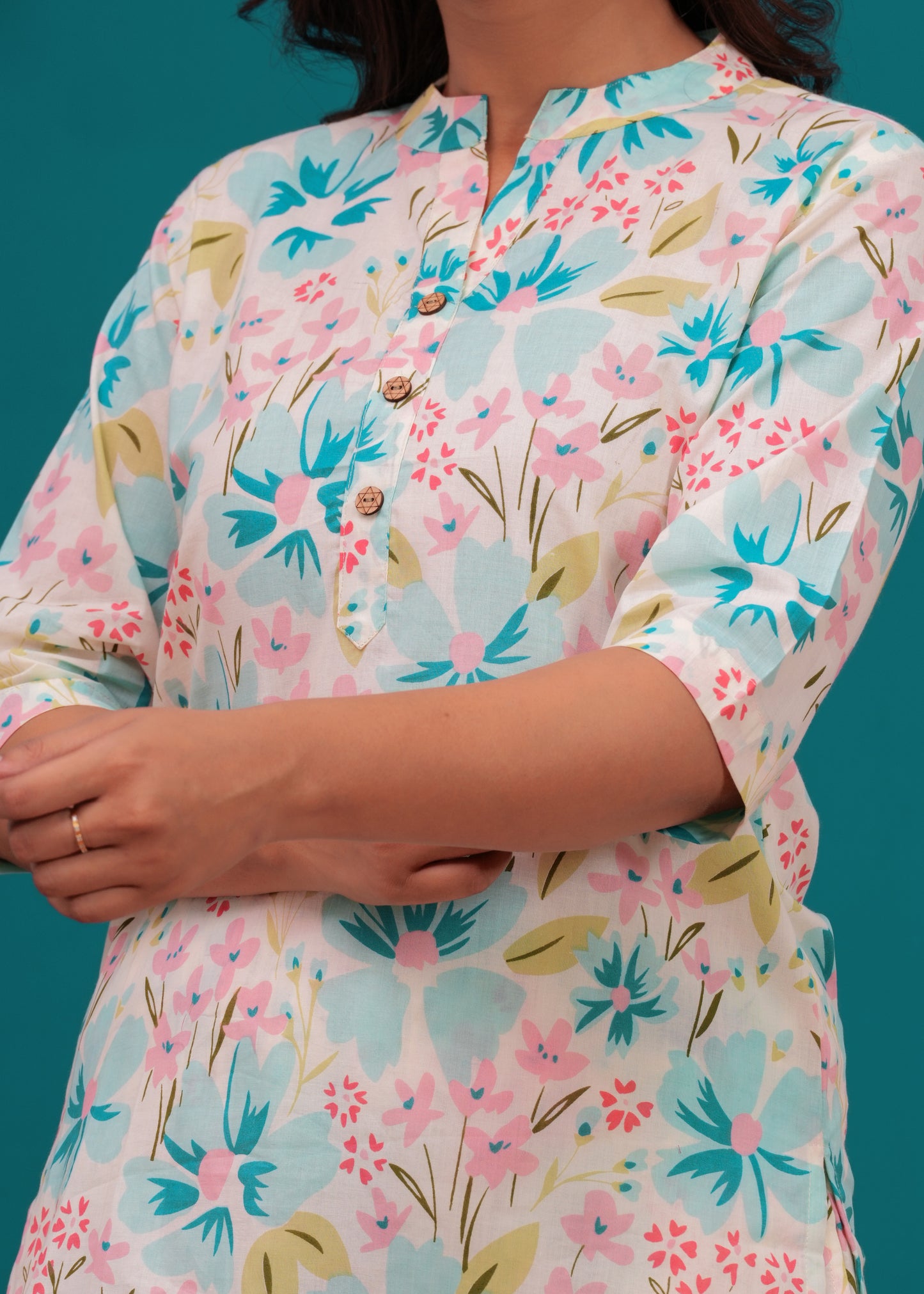 🦋NEW EXCLUSIVE FLORAL PRINTED COTTON CAMBRIC LONG CORD SET