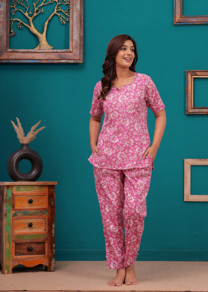 🦋NEW EXCLUSIVE FLORAL PRINTED COTTON CAMBRIC LONG CORD SET