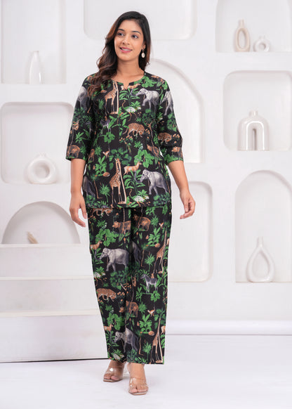 🦋NEW EXCLUSIVE FLORAL PRINTED COTTON CAMBRIC LONG CORD SET