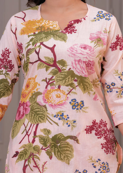 🦋NEW EXCLUSIVE FLORAL PRINTED COTTON CAMBRIC LONG CORD SET