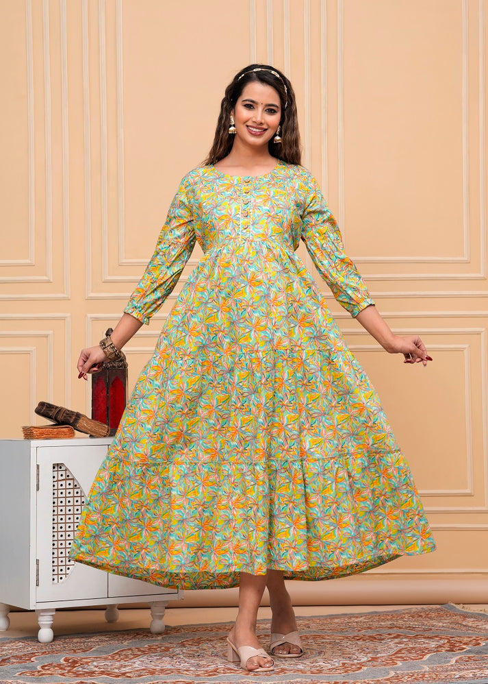 New Exclusive Cotton Cambric Floral Printed With Zip Design Maternity Gawn