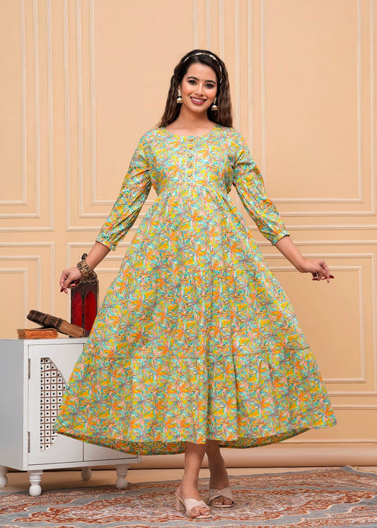 New Exclusive Cotton Cambric Floral Printed With Zip Design Maternity Gawn