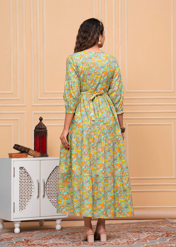 New Exclusive Cotton Cambric Floral Printed With Zip Design Maternity Gawn