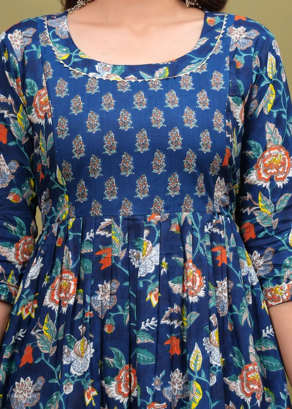 New Exclusive Cotton Cambric Floral Printed With Zip Design Maternity Gawn