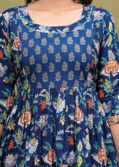 New Exclusive Cotton Cambric Floral Printed With Zip Design Maternity Gawn