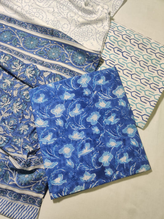 Pure Cotton Unstitched Suit With Cotton Dupatta