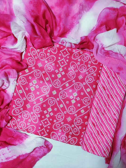 💫Pure Cotton Suit With Chiffon Dupatta