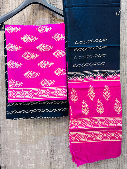 Pure Cotton Unstitched Suit With Cotton Dupatta