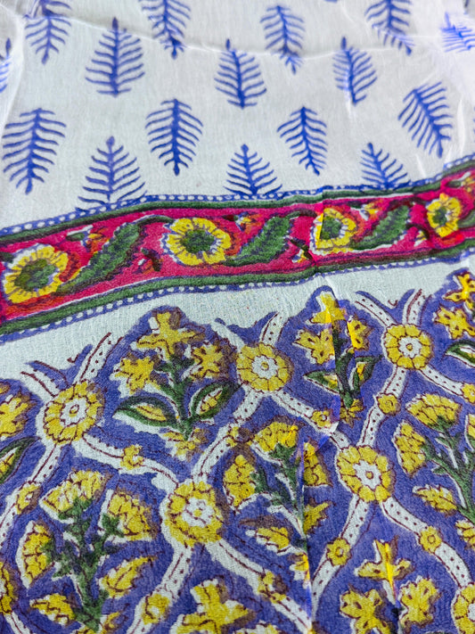 Pure Cotton Unstitched Suit With Chiffon Dupatta