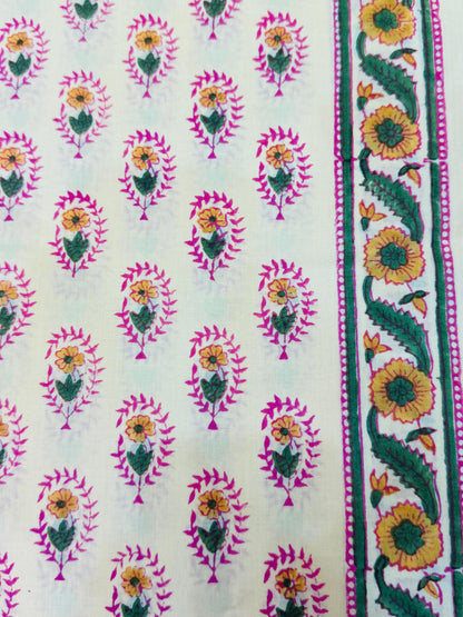 Pure Cotton Unstitched Suit With Chiffon Dupatta