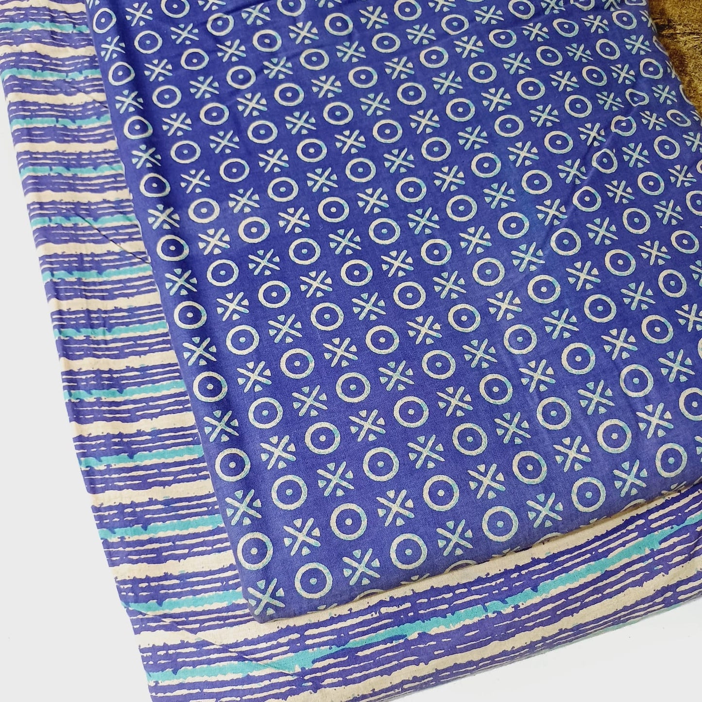 Floral Printed Pure Cotton Unstitched Top Bottom Combo Set 2.5 Mtr Top 2.5 Mtr Bottom