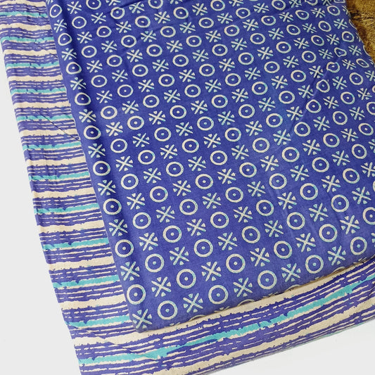 Floral Printed Pure Cotton Unstitched Top Bottom Combo Set 2.5 Mtr Top 2.5 Mtr Bottom