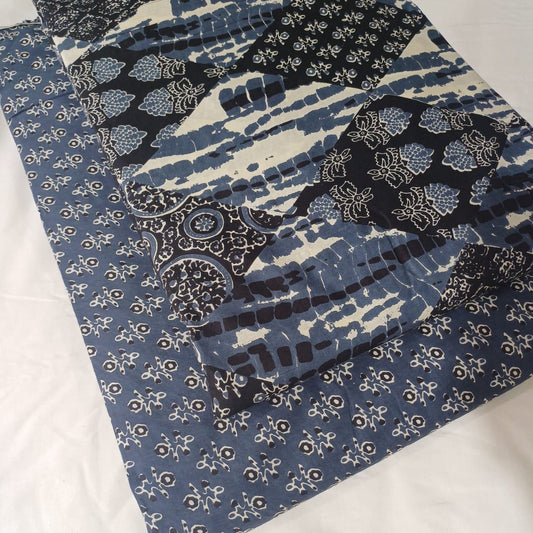 Floral Printed Pure Cotton Unstitched Top Bottom Combo Set 2.5 Mtr Top 2.5 Mtr Bottom