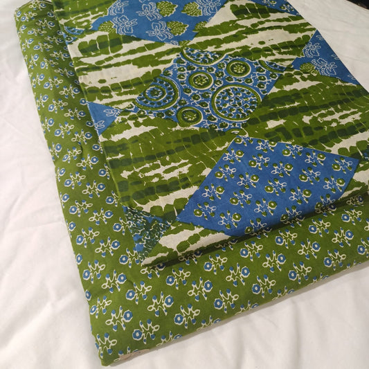 Floral Printed Pure Cotton Unstitched Top Bottom Combo Set 2.5 Mtr Top 2.5 Mtr Bottom