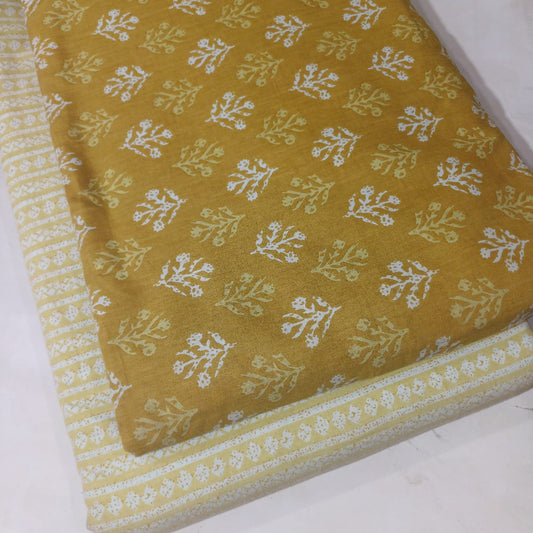 Floral Printed Pure Cotton Unstitched Top Bottom Combo Set 2.5 Mtr Top 2.5 Mtr Bottom