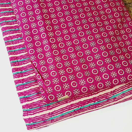 Floral Printed Pure Cotton Unstitched Top Bottom Combo Set 2.5 Mtr Top 2.5 Mtr Bottom