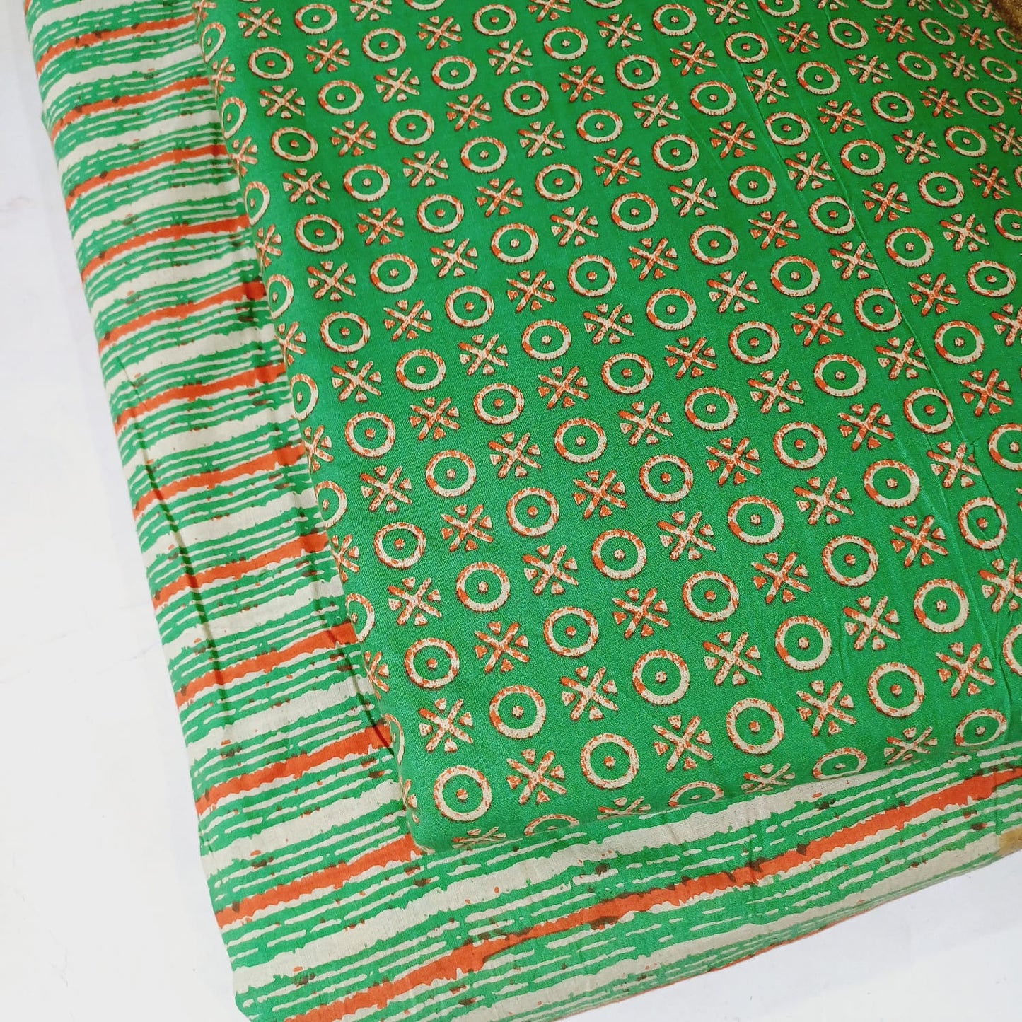 Floral Printed Pure Cotton Unstitched Top Bottom Combo Set 2.5 Mtr Top 2.5 Mtr Bottom