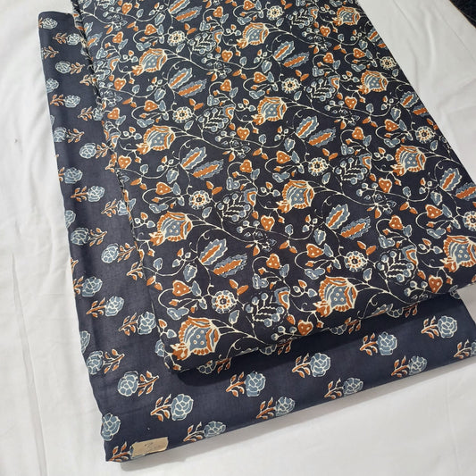 Floral Printed Pure Cotton Unstitched Top Bottom Combo Set 2.5 Mtr Top 2.5 Mtr Bottom