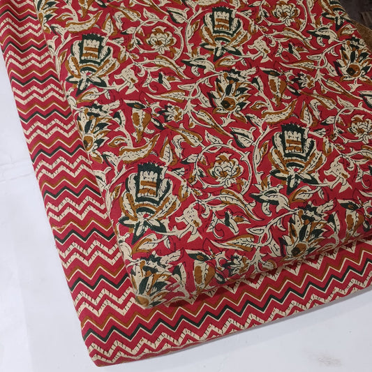 Floral Printed Pure Cotton Unstitched Top Bottom Combo Set 2.5 Mtr Top 2.5 Mtr Bottom