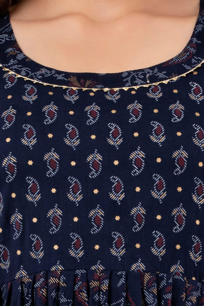 New Exclusive Cotton Cambric Floral Printed With Zip Design Maternity Gawn