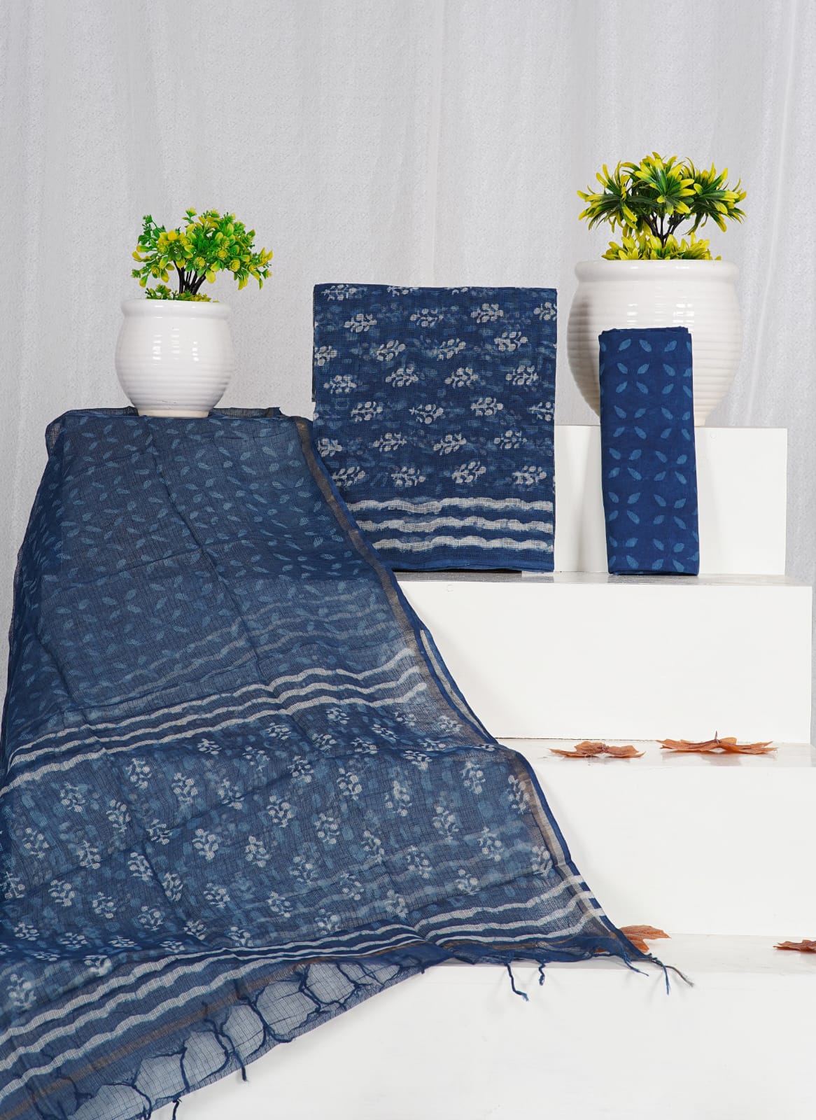 Pure Kota Doria Suit With Kota Doria Dupatta With (Jari Border)