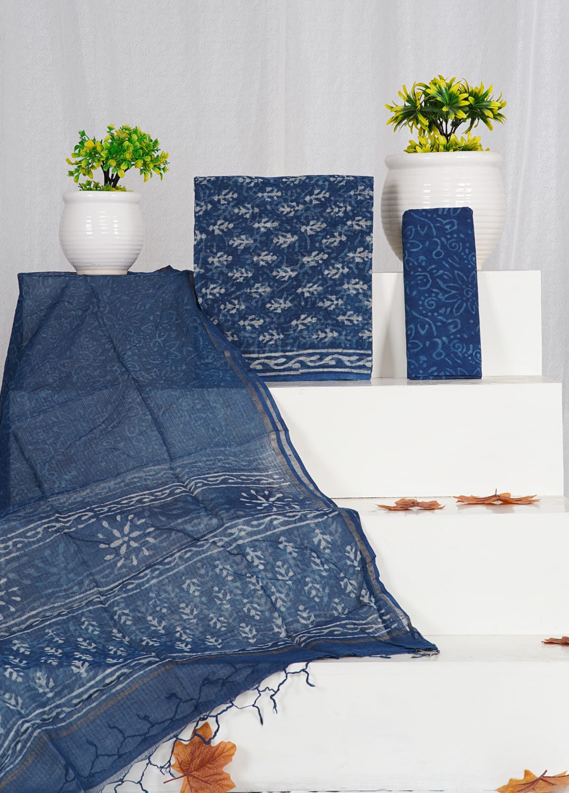 Pure Kota Doria Suit With Kota Doria Dupatta With (Jari Border)