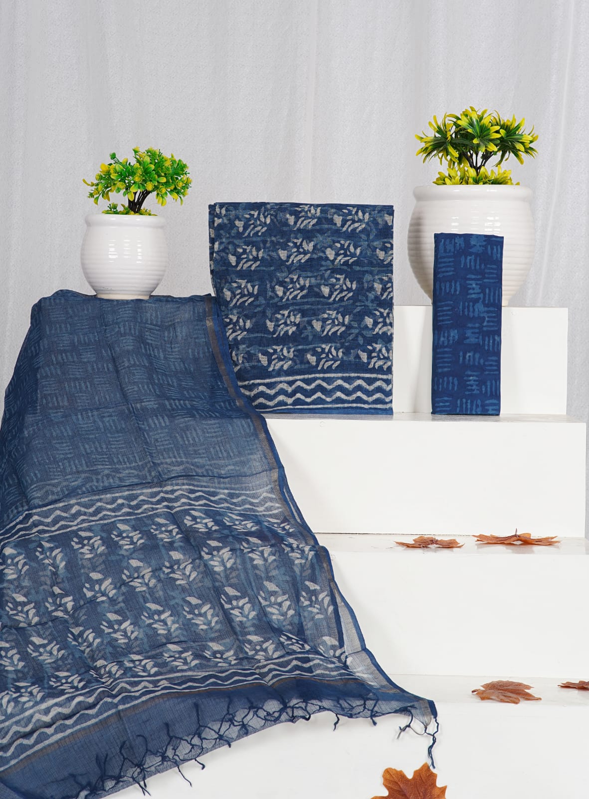 Pure Kota Doria Suit With Kota Doria Dupatta With (Jari Border)