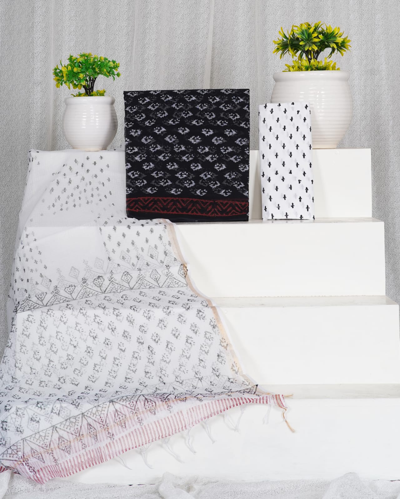 Pure Kota Doria Suit With Kota Doria Dupatta With (Jari Border)