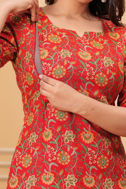 🦋NEW EXCLUSIVE FLORAL PRINTED COTTON CAMBRIC MATERNITY LONG CORD SET